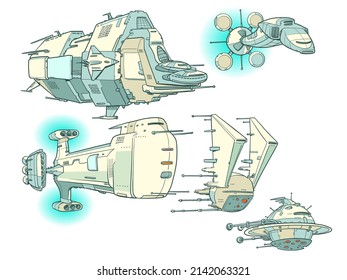 starships ciencia ficción futuro, transportes y barcos espaciales militares