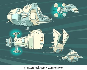 starships science fiction future, transport and military space ships