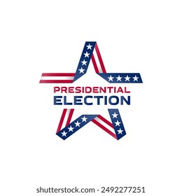 Star-Spangled Emblem Presidential Election Campaign. Bold American Design Captures the Spirit of Voting. Perfect for Campaign Materials, News Graphics, and Patriotic Displays.