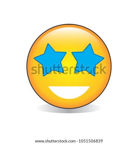Star-Struck Emoji Vector Isolated