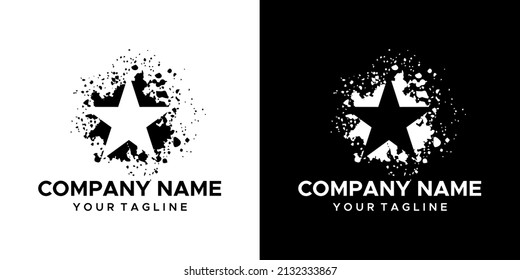 a star-studded graphic image, on a black and white background. vector graphics base.