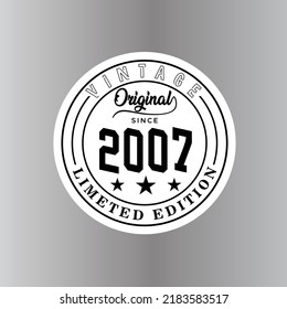 Start in 2007 Awesome Retro Vintage Birthday, Awesome since 2007 Aged to Perfection . Vector Art 
Design