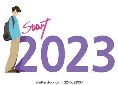 start! 2023! Cheers to a good start. vector, character design