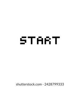start 8 bit text Pixel art 8-bit for game 