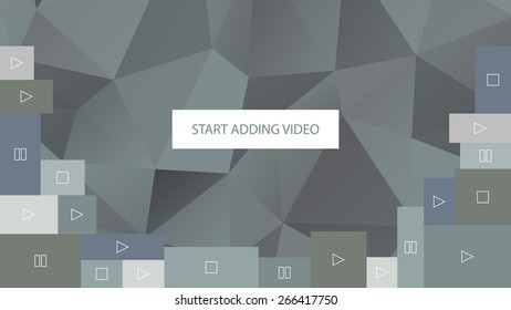 Start adding video. Abstract gray polygonal geometric background for website. 