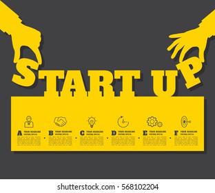 Start up background. Beginning of business ideas. Concept for your business. Starting of production.