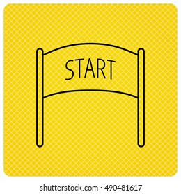 Start banner icon. Marathon checkpoint sign.
