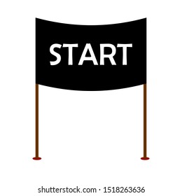 Start Banner Icon Vector Illustration 