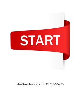 Iniciar banner. Hacer un nuevo comienzo en la vida, negocios, educación, comportamiento ganador y concepto de motivación. Ilustración vectorial de estilo plano.