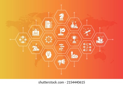 Start up banner. Time management, idea generation, presentation illustration for web page banner or presentation.
