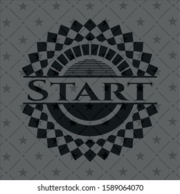 Start black badge. Vector Illustration. Detailed.