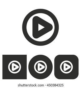 Start - black and white icons. Vector illustration.