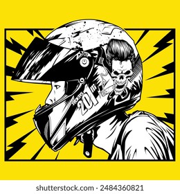 start boys helmet racer illustration vector art graphic