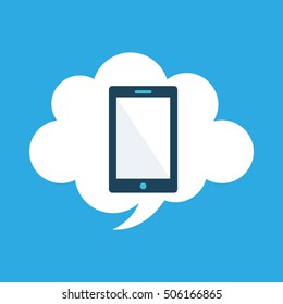 start up business cloud smartphone graphic isolated vector illustration eps 10