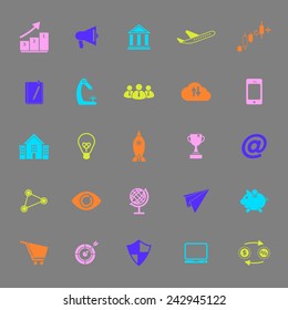 Start up business color icons on gray background, stock vector