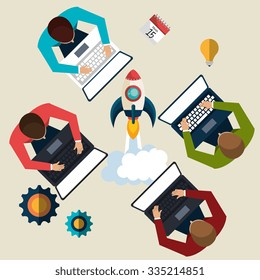 Start up business company graphic design, vector illustration 