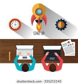 Start up business company graphic design, vector illustration 