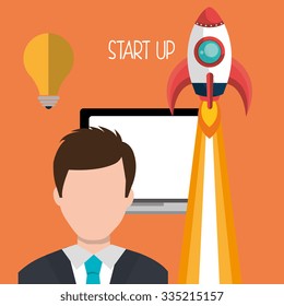 Start up business company graphic design, vector illustration 