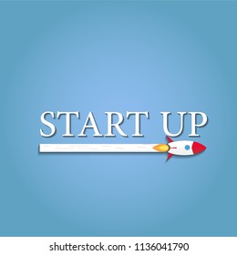 Start up business concept design on blue background,clean vector