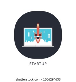Start up business concept design on white background