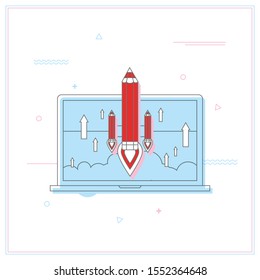 Start up business concept design on white background.