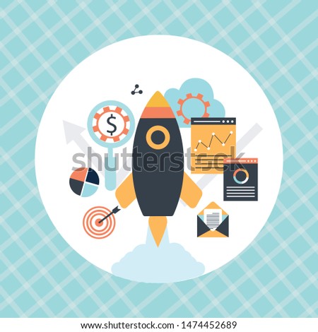 
Start up business concept design on white background,clean vector