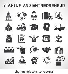 start up business and entrepreneur icons set
