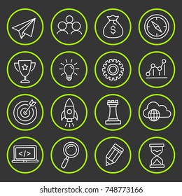 Start Up - business and finance. Outline icon set.
