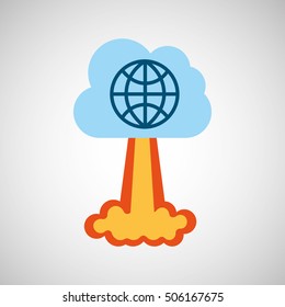start up business globe connected graphic isolated vector illustration eps 10