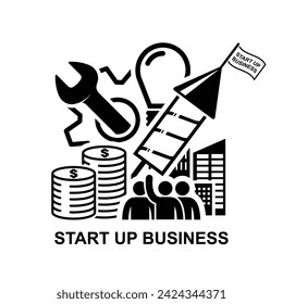 Start up business icon isolated on background vector illustration.