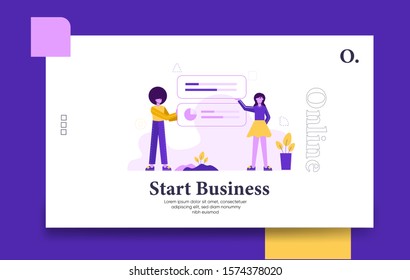 Start Business illustration for landing page template design,Start Business landing page
