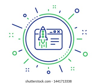 Start business line icon. Launch crowdfunding project sign. Innovation symbol. Quality design elements. Technology start business button. Editable stroke. Vector