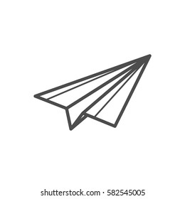 Start Up Business, Line Vector Icon, Paper Plane