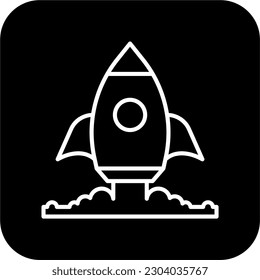 Start up Business and office icon with black filled line style. rocket, strategy, innovation, solution, spaceship, goal, profit. Vector illustration