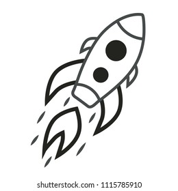 Start Up Business Outlined Line Vector Icon Rocket startup eps10