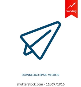 Start Up Business Outlined Line Vector Icon Paper Plane
