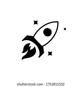 Start Up Business Outlined Line Vector Icon Rocket Launch startup.