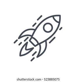 Start Up Business Outlined Line Vector Icon Rocket startup