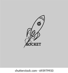 Start Up Business Outlined Line Vector Icon Rocket startup