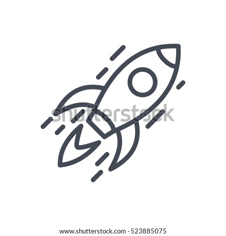 Start Up Business Outlined Line Vector Icon Rocket startup