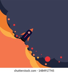 Start up Business Rocket Concept 