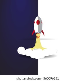 start up business with rocket icon concept. vector illustrator eps. 10