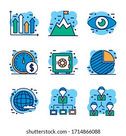 start up and business set icons vector illustration design