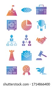 start up and business set icons vector illustration design