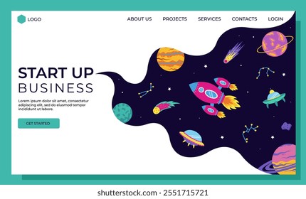 Start up business template for landing page and web design.