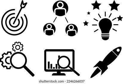 Start up business vector icon collection on white background.eps
