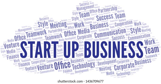 Start Up Business word cloud. Collage made with text only.