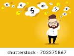 Start up businessman concept. vector character banner poster design idea.