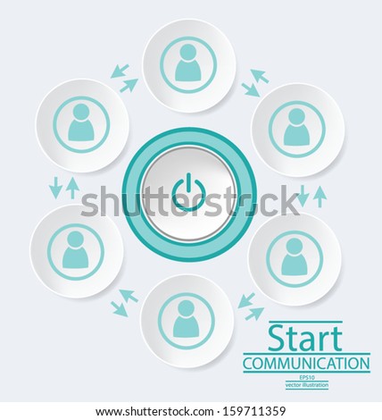 Start button. communication concept. connection. vector Illustration.