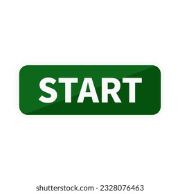 Start Button In Green Duo Color Rectangle Shape
